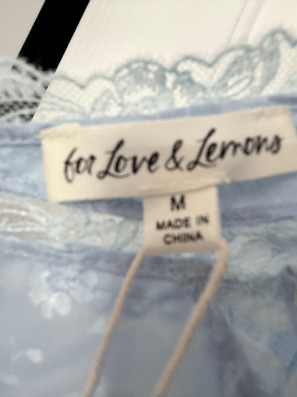For Love & Lemons Pale Blue Rita Lace Backless Gown - Picture 9 of 10